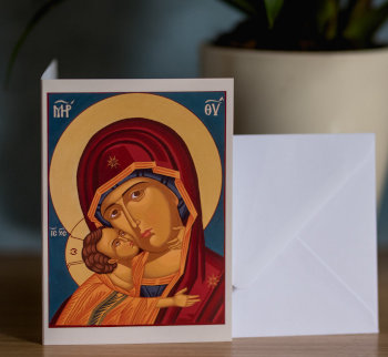 The Virgin of Compassion card with an envelope