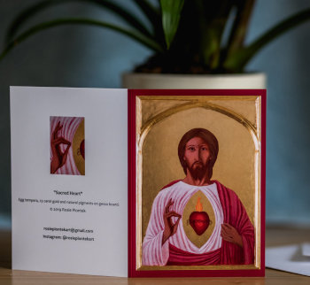 The Sacred Heart of Jesus card with an envelope