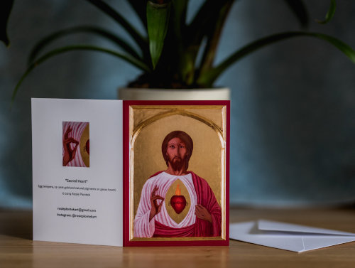 Sacred Heart of Jesus card with background