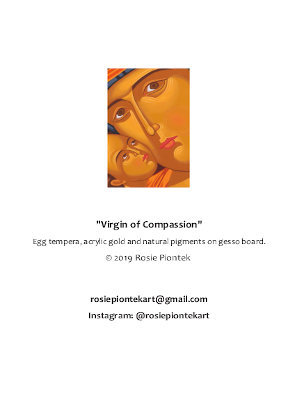 Back of the Virgin of Compassion card